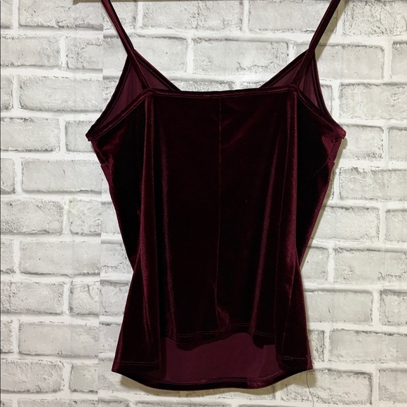 Suzy Shier Deep Red burgundy Velvet tank Top, small - Picture 5 of 6